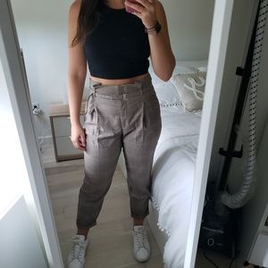 Zara Plaid High Waisted Trouser